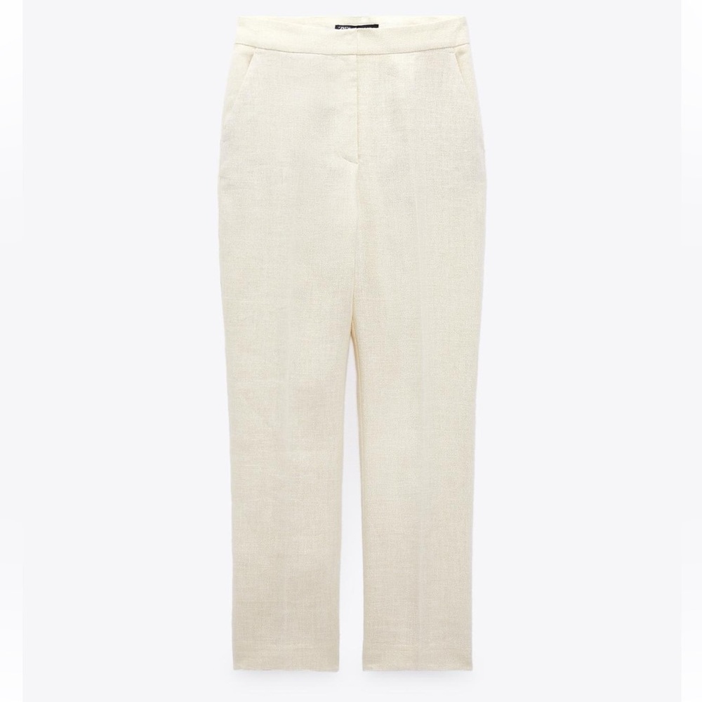 ZARA linen blend pants with metalic thread size S like new